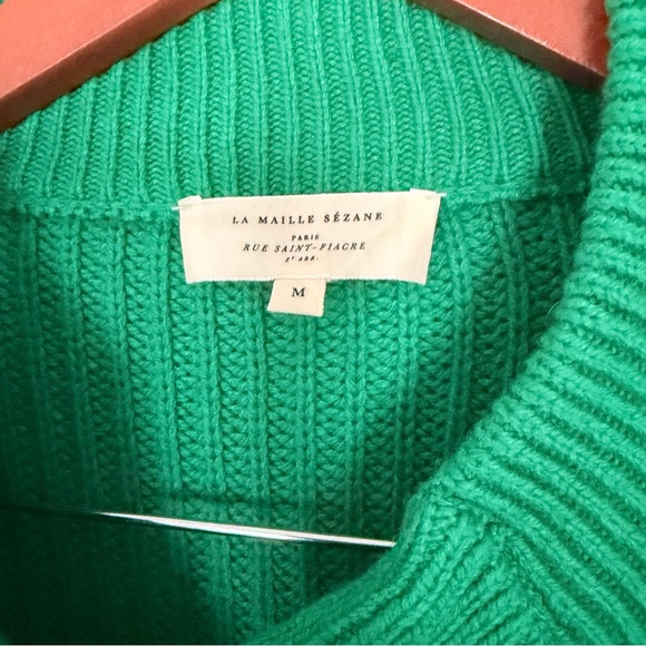SEZANE Lucas Sweater Vert Green Size Medium M - Picture 4 of 15